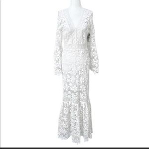 Alexia Admor Crochet Vneck Maxi Dress